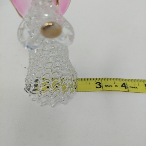 Vintage Angel Spun Glass Christmas Ornament Pink Wings Delicate Glass Skirt - Picture 7 of 9